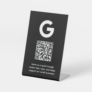Google QR Code Business Review Link Display Pedestal Sign