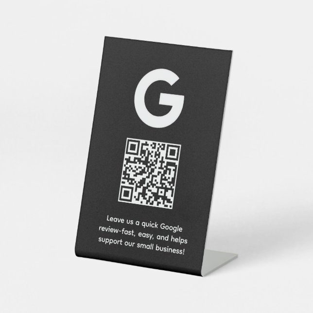 Google QR Code | Business Review Link Display Pedestal Sign (Front)