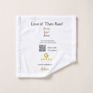 Google rate us review order purchase business QR Wash Cloth