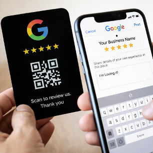 Google Review Black Minimal QR Code Business