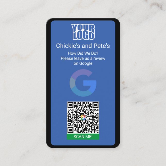 Google Review Business Card For Small Businesses (Front)