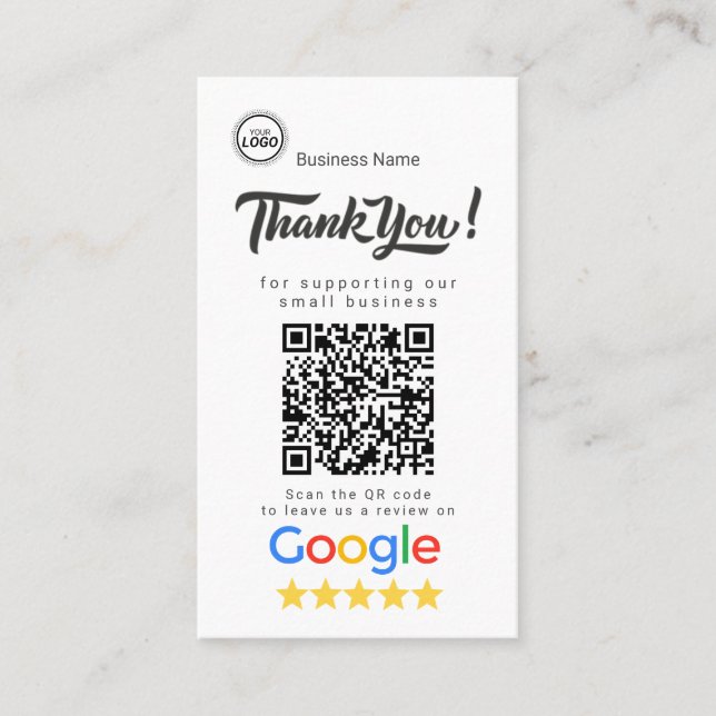 Google Review Business Card Template (Front)