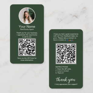 Google Review Business Card with Photo and QR Code