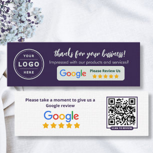 Google Review Business Cards Deep Plum