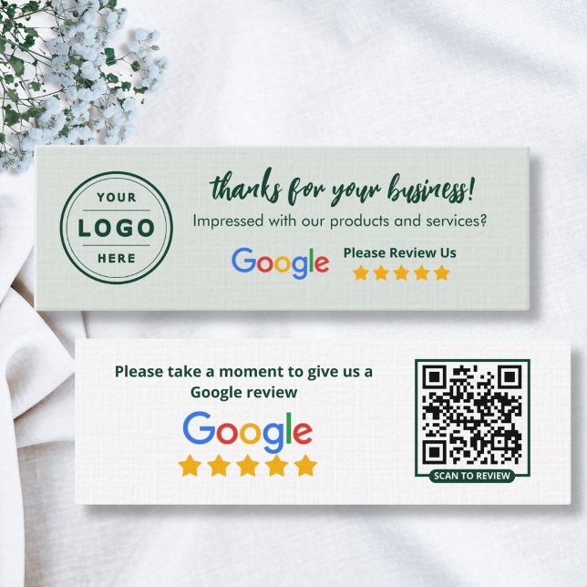 Google Review Business Cards Emerald Green (Business feedback review  cards)