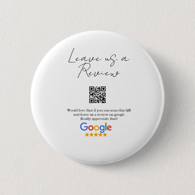 Google review business logo Scan QR review 6 Cm Round Badge (Front)