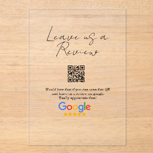 Google review business logo Scan QR review Acrylic Invitations