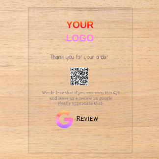 Google review business logo Scan QR review Acrylic Invitations