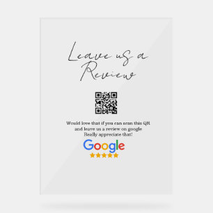 Google review business logo Scan QR review Acrylic Sign