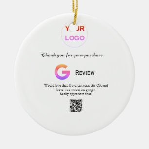 Google review business logo Scan QR review Ceramic Tree Decoration