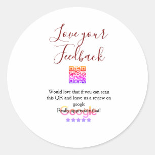 Google review business logo Scan QR review Classic Round Sticker