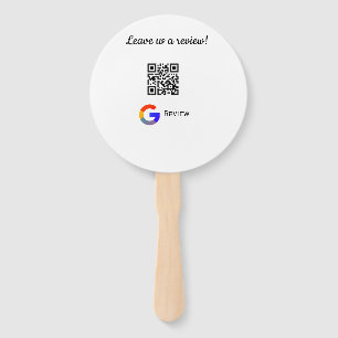 Google review business logo Scan QR review Hand Fan
