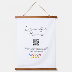 Google review business logo Scan QR review Hanging Tapestry