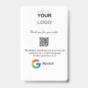 Google review business logo Scan QR review ID Badge