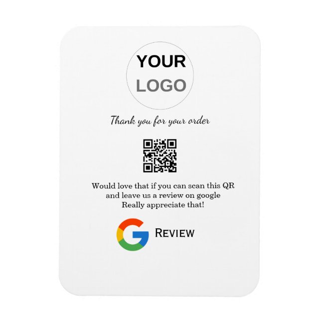 Google review business logo Scan QR review Magnet (Vertical)