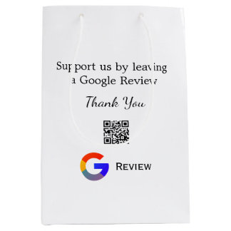 Google review business logo Scan QR review Medium Gift Bag
