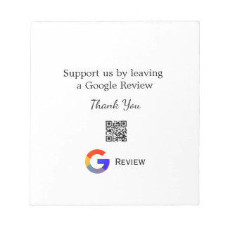 Google review business logo Scan QR review Notepad