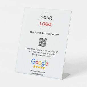 Google review business logo Scan QR review Pedestal Sign
