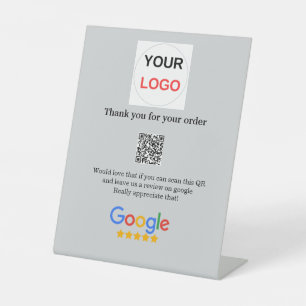 Google review business logo Scan QR review Pedestal Sign