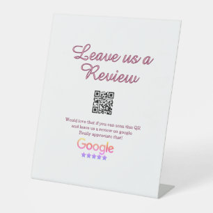Google review business logo Scan QR review Pedestal Sign