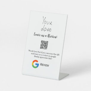 Google review business logo Scan QR review Pedestal Sign