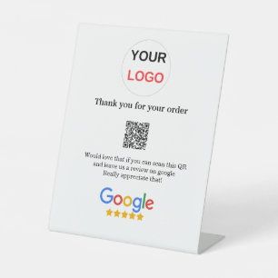 Google review business logo Scan QR review Pedestal Sign
