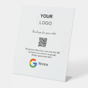 Google review business logo Scan QR review Pedestal Sign