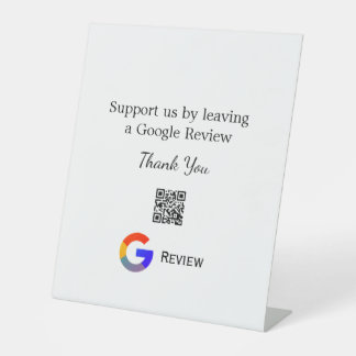 Google review business logo Scan QR review Pedestal Sign