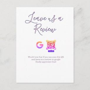 Google review business logo Scan QR review Postcard