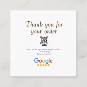 Google review business logo Scan QR review Square Business Card