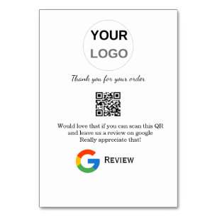 Google review business logo Scan QR review Table Number