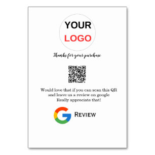 Google review business logo Scan QR review Table Number