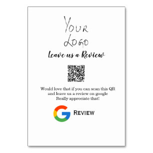 Google review business logo Scan QR review Table Number