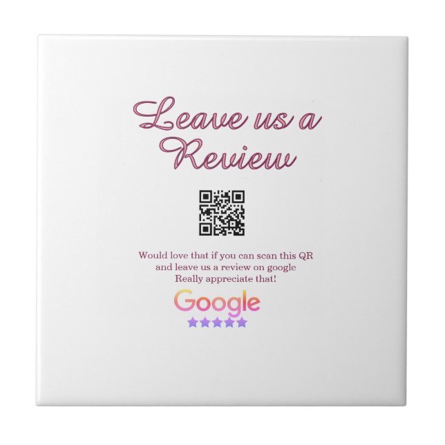 Google review business logo Scan QR review Tile (Front)