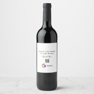 Google review business logo Scan QR review Wine Label