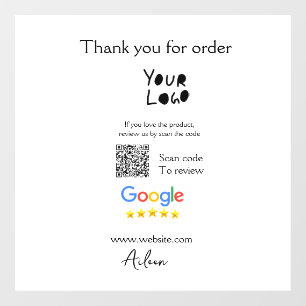 Google review business logo website scan QR code
