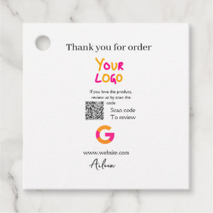 Google review business logo website scan QR code Favour Tags