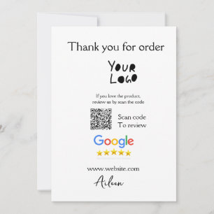 Google review business logo website scan QR code Holiday Card
