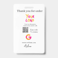 Google review business logo website scan QR code