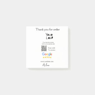 Google review business logo website scan QR code Post-it Notes