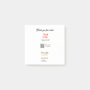 Google review business logo website scan QR code Post-it Notes