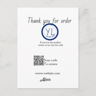 Google review business logo website scan QR code Postcard