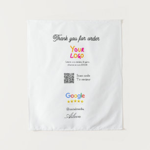 Google review business logo website scan QR code Tapestry