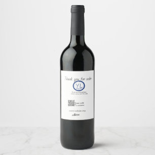 Google review business logo website scan QR code Wine Label