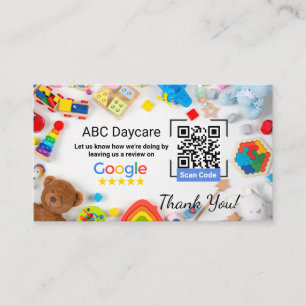 Google Review Card For Daycare Business W/ QR Code