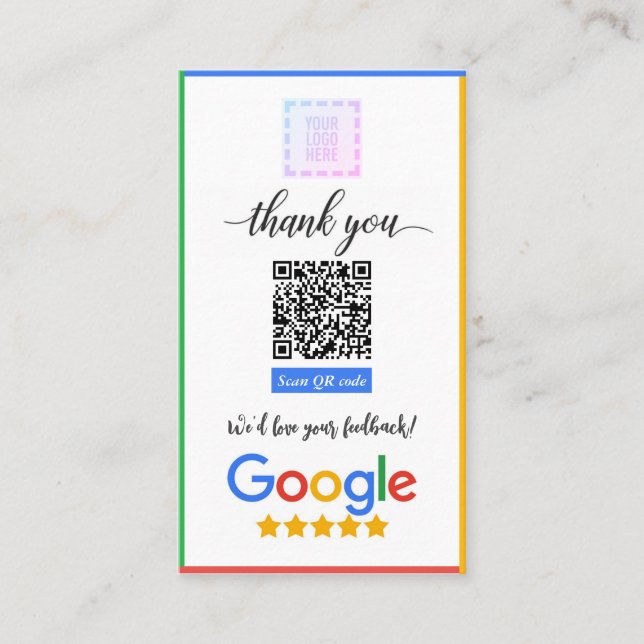 Google Review Card With Coupon Cutoff & QR Code (Front)