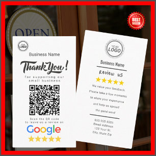 Google Review Card With QR Code Link Template