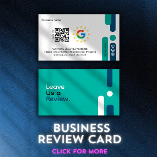 Google Review My Business Modern Qr Code Card
