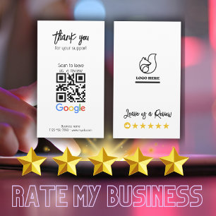Google Review My Business Qr Code Link Thank You Card