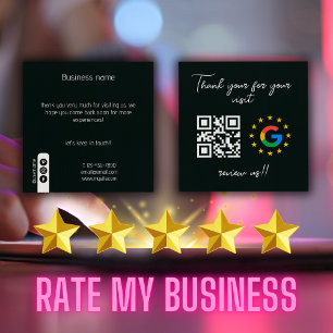 Google Review My Business Thank You Qr Code Square Business Card